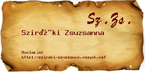 Sziráki Zsuzsanna névjegykártya