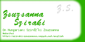 zsuzsanna sziraki business card